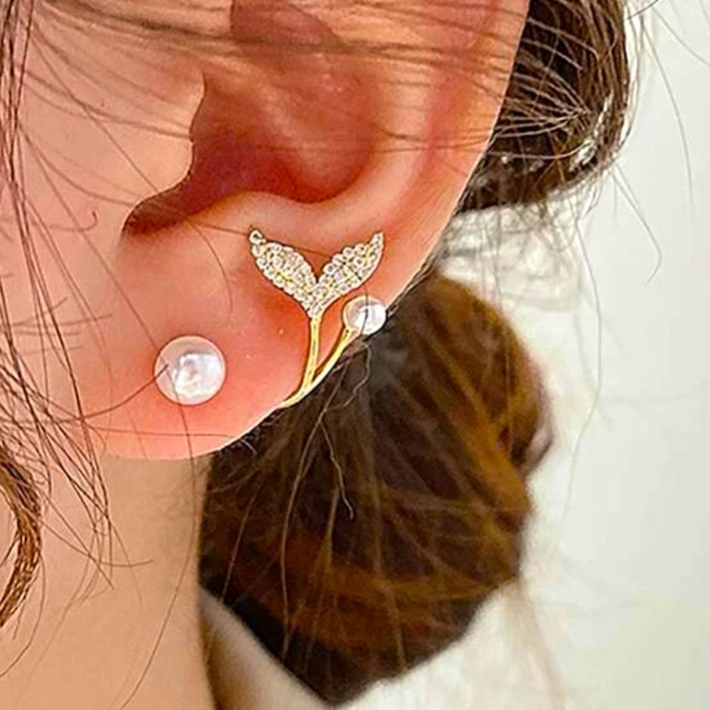 Pearl Stud Wrapping Earrings